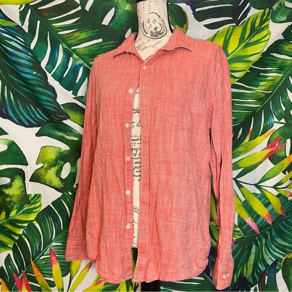 EUC $54 Marc Anthony Large Slim Fit Orange Spring Summer Button Down Shirt - Picture 1 of 6